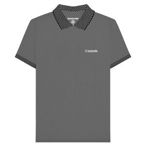 Lambretta Mens SS25 Two Tone Polo Shirt / Steel Grey